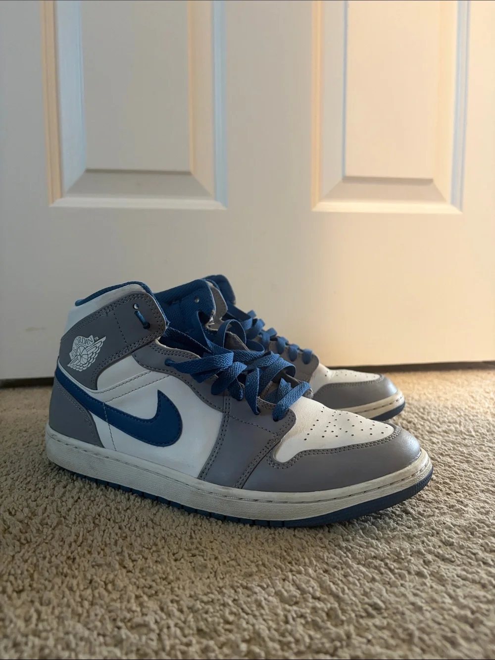 Size 9 Air Jordan 1 Mid ‘Cement True Blue’